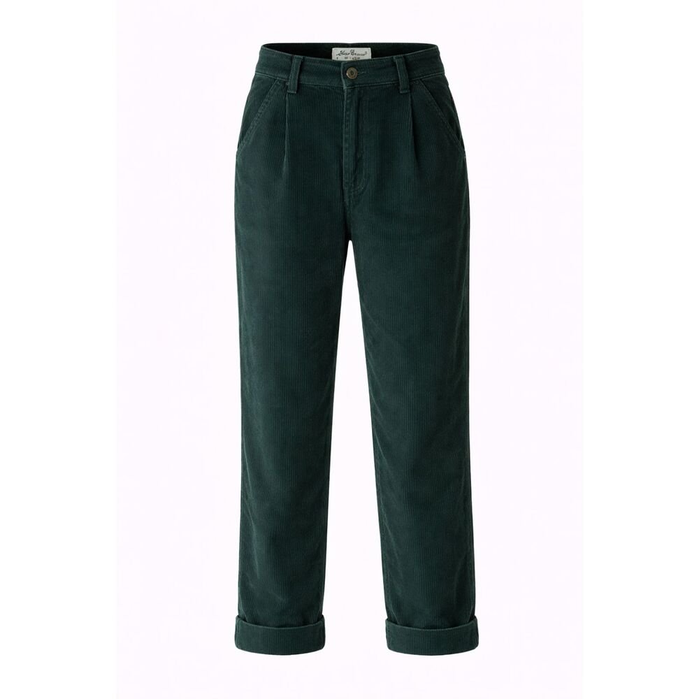 Eddie Bauer Corduroy Pants Womens Petite 10 Green Straight Leg High Rise